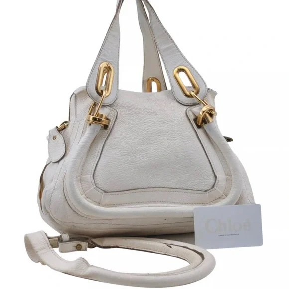 NWOT Chloé Medium Leather Satchel | Cashmere Gray with brass trim- Authentic - Picture 1 of 11
